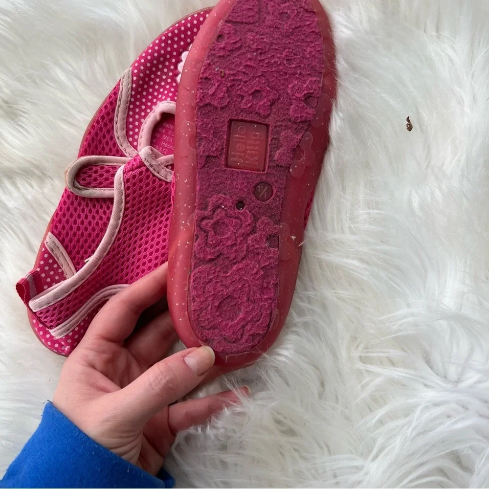 Hello Kitty Pink and White Polka Dot Velcro Girl’s Water Shoes
